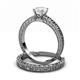 3 - Florian Classic Round White Sapphire Solitaire Bridal Set Ring 