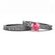 1 - Florian Classic Pink Tourmaline Solitaire Bridal Set Ring 