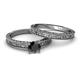 4 - Florian Classic Round Black Diamond Solitaire Bridal Set Ring 