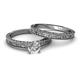 4 - Florian Classic Diamond Solitaire Bridal Set Ring 