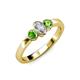 3 - Caron 0.74 ctw Natural GIA Certified Diamond Oval Shape (6x4 mm) and Side Green Garnet Three Stone Ring  