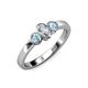 3 - Caron 0.68 ctw Natural GIA Certified Diamond Oval Shape (6x4 mm) and Side Aquamarine Three Stone Ring  
