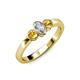 3 - Caron 0.68 ctw Natural GIA Certified Diamond Oval Shape (6x4 mm) and Side Citrine Three Stone Ring  