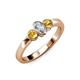 3 - Caron 0.68 ctw Natural GIA Certified Diamond Oval Shape (6x4 mm) and Side Citrine Three Stone Ring  