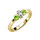 3 - Caron 0.74 ctw Natural GIA Certified Diamond Oval Shape (6x4 mm) and Side Peridot Three Stone Ring  