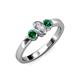 3 - Caron 0.68 ctw Natural GIA Certified Diamond Oval Shape (6x4 mm) and Side Emerald Three Stone Ring  