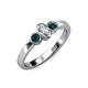 3 - Caron 0.68 ctw Natural GIA Certified Diamond Oval Shape (6x4 mm) and Side London Blue Topaz Three Stone Ring  