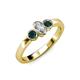 3 - Caron 0.68 ctw Natural GIA Certified Diamond Oval Shape (6x4 mm) and Side London Blue Topaz Three Stone Ring  