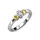 3 - Caron 0.72 ctw Natural GIA Certified Diamond Oval Shape (6x4 mm) and Side Yellow Sapphire Three Stone Ring  