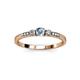 3 - Tresu Aquamarine and Diamond Three Stone Engagement Ring 