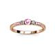 3 - Tresu Pink Tourmaline and Diamond Three Stone Engagement Ring 