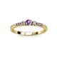 3 - Tresu Amethyst and Diamond Three Stone Engagement Ring 