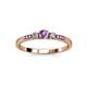 3 - Tresu Amethyst and Diamond Three Stone Engagement Ring 