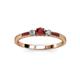 3 - Tresu Red Garnet and Diamond Three Stone Engagement Ring 