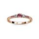 3 - Tresu Rhodolite Garnet and Diamond Three Stone Engagement Ring 