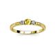 3 - Tresu Yellow Sapphire and Diamond Three Stone Engagement Ring 