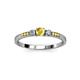 3 - Tresu Yellow Sapphire and Diamond Three Stone Engagement Ring 