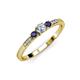 2 - Tresu Diamond and Blue Sapphire Three Stone Engagement Ring 