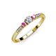 2 - Tresu Diamond and Pink Sapphire Three Stone Engagement Ring 