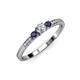 2 - Tresu Diamond and Blue Sapphire Three Stone Engagement Ring 