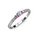 2 - Tresu Diamond and Pink Sapphire Three Stone Engagement Ring 
