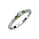 2 - Tresu Diamond and Green Garnet Three Stone Engagement Ring 