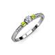 2 - Tresu Diamond and Peridot Three Stone Engagement Ring 