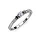2 - Tresu Black and White Diamond Three Stone Engagement Ring 