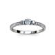 3 - Tresu Diamond and Aquamarine Three Stone Engagement Ring 