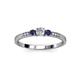 3 - Tresu Diamond and Blue Sapphire Three Stone Engagement Ring 