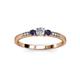 3 - Tresu Diamond and Blue Sapphire Three Stone Engagement Ring 