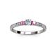 3 - Tresu Diamond and Pink Sapphire Three Stone Engagement Ring 