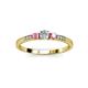 3 - Tresu Diamond and Pink Sapphire Three Stone Engagement Ring 
