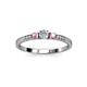 3 - Tresu Diamond and Pink Tourmaline Three Stone Engagement Ring 