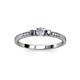 3 - Tresu Diamond and Iolite Three Stone Engagement Ring 