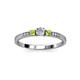 3 - Tresu Diamond and Peridot Three Stone Engagement Ring 