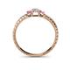4 - Tresu Diamond and Pink Sapphire Three Stone Engagement Ring 