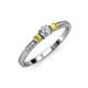 4 - Tresu Diamond and Yellow Sapphire Three Stone Engagement Ring 