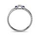 4 - Tresu Diamond and Blue Sapphire Three Stone Engagement Ring 