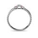 4 - Tresu Diamond and Pink Tourmaline Three Stone Engagement Ring 