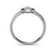 4 - Tresu Diamond and Red Garnet Three Stone Engagement Ring 