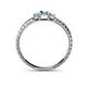 4 - Tresu Blue Topaz and Diamond Three Stone Engagement Ring 