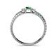 4 - Tresu Emerald and Diamond Three Stone Engagement Ring 