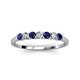 3 - Vivian 3.00 mm Blue Sapphire and Diamond 7 Stone Wedding Band 