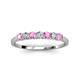 3 - Vivian 3.00 mm Pink Sapphire and Diamond 7 Stone Wedding Band 