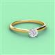 2 - Solus Round White Sapphire Solitaire Engagement Ring  