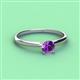 2 - Solus Round Amethyst Solitaire Engagement Ring  