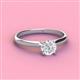 2 - Solus Round White Sapphire Solitaire Engagement Ring  
