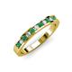 3 - Kathiryn 2.00 mm Emerald and Diamond 11 Stone Wedding Band 