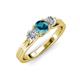 2 - Alyssa 5.50 mm London Blue Topaz and Diamond Thick Shank Three Stone Ring 